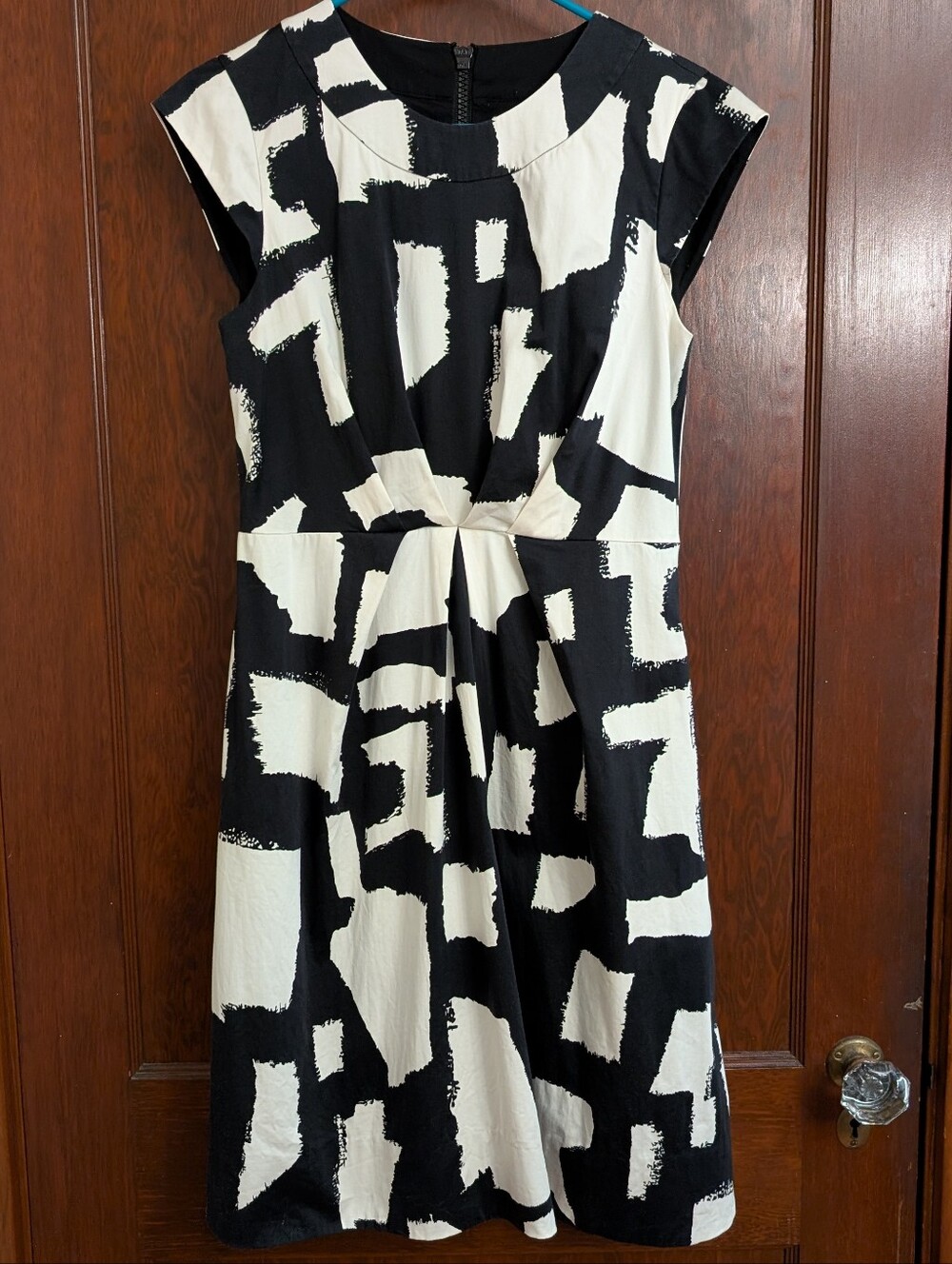 Kate Spade Mariella Mariella Black And White Abstract Dress